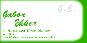 gabor ekker business card